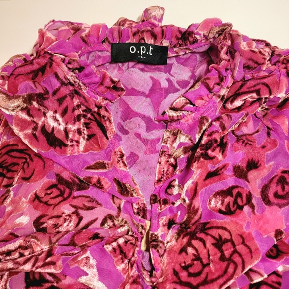 o.p.t Velvet Floral Pink Dress - Picture 5 of 9